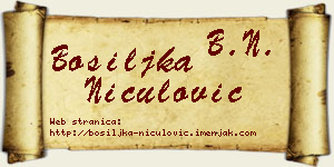 Bosiljka Niculović vizit kartica